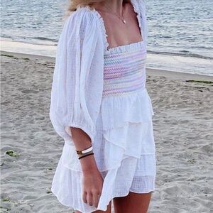 LoveShackFancy Shaw Tiered Rainbow Dress! Great Condition, Size XS